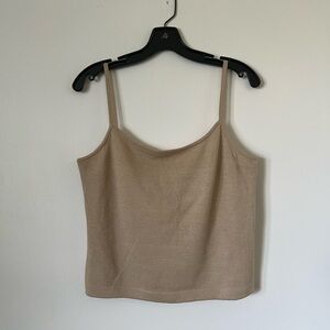 St John tan spaghetti strap tank L